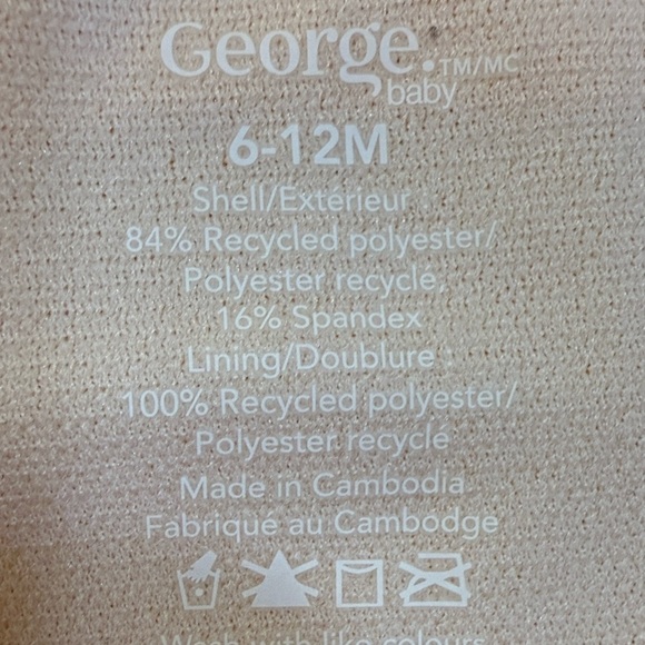 George Baby Tankini 2 Piece Bikini Set Ruffles Palm Trees Sunrises Girls 6-12 M - Picture 3 of 4